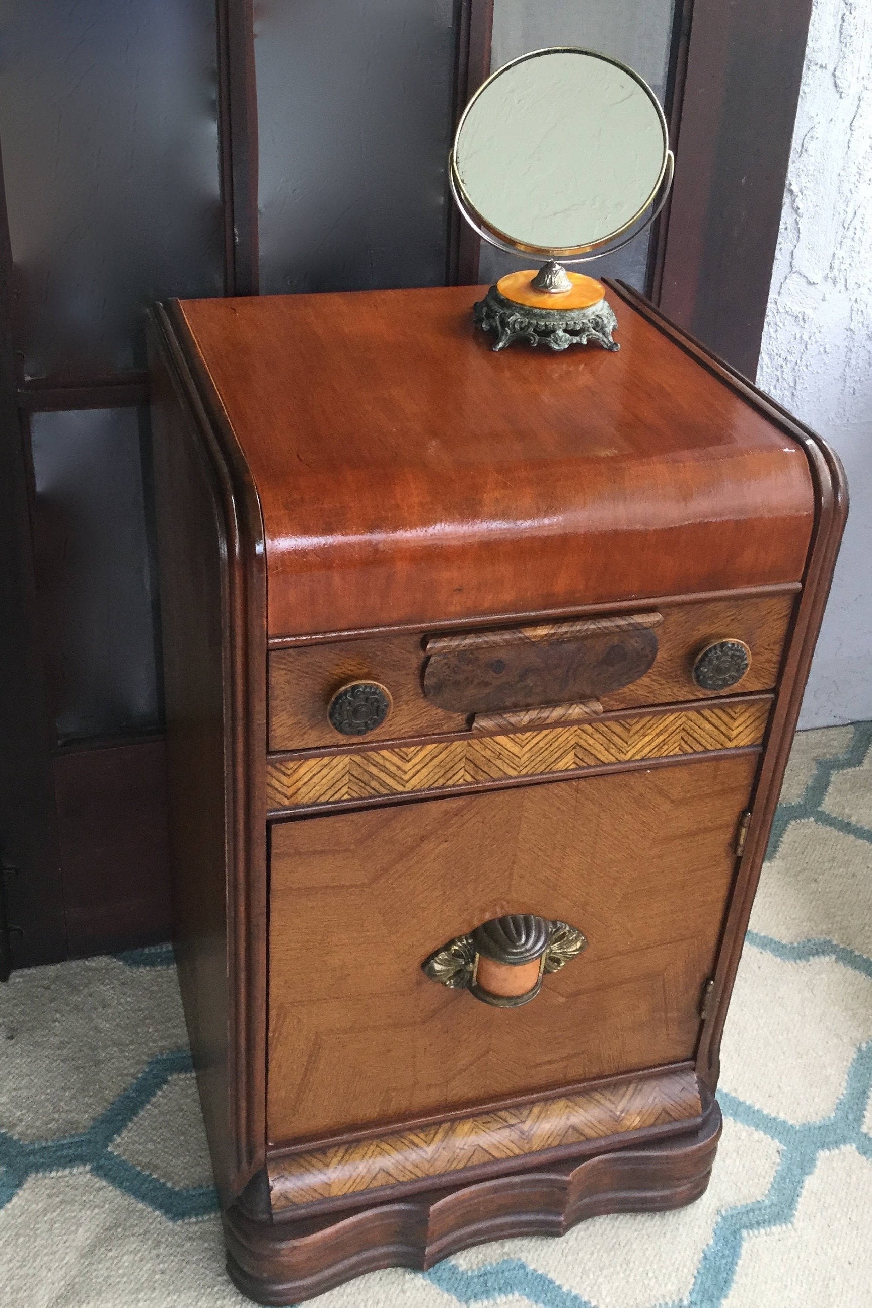 art deco waterfall nightstand