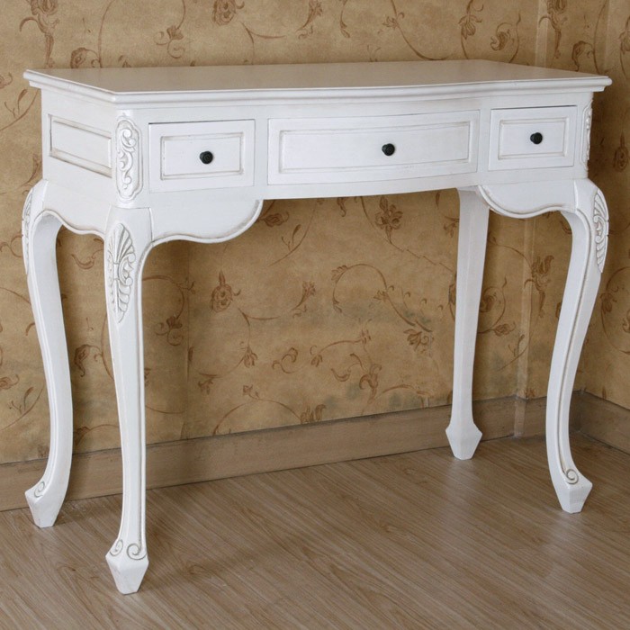 Antique white vanity table 3 drawers dcg stores 1
