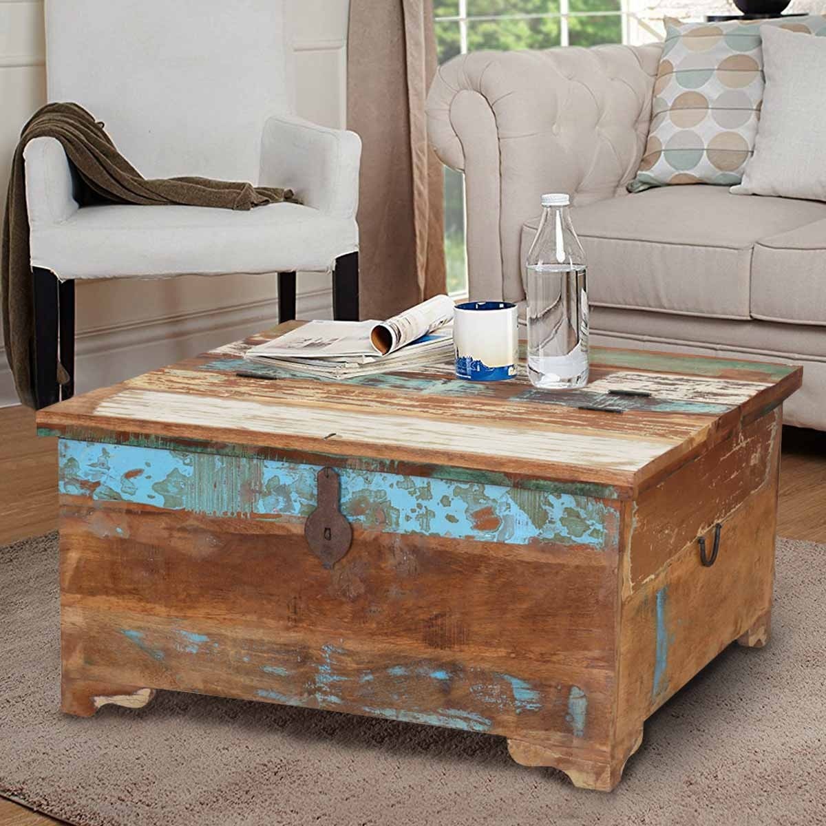 Appalachia handcrafted reclaimed wood coffee table trunk