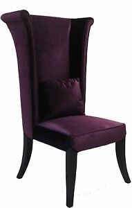 Armen living mad hatter purple velvet high back chair ebay