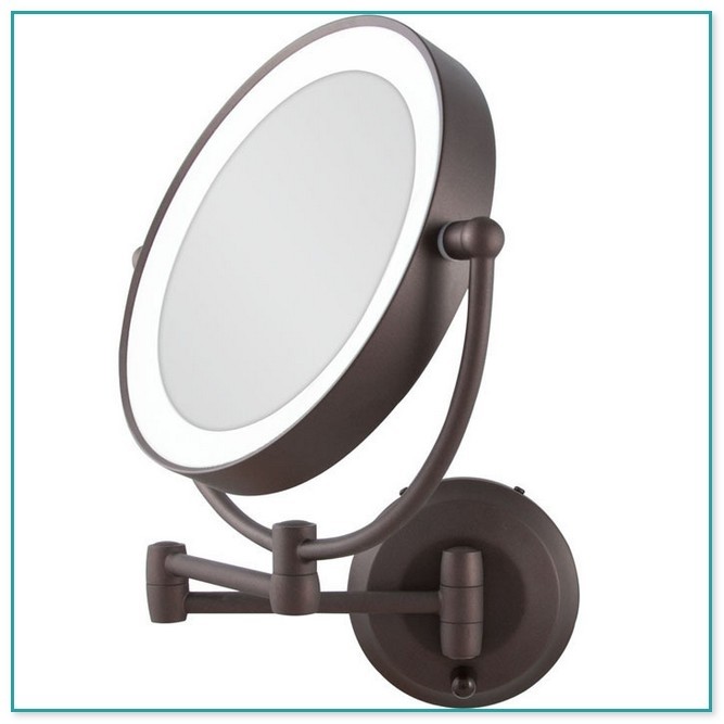 Battery operated wall mounted lighted makeup mirror 1