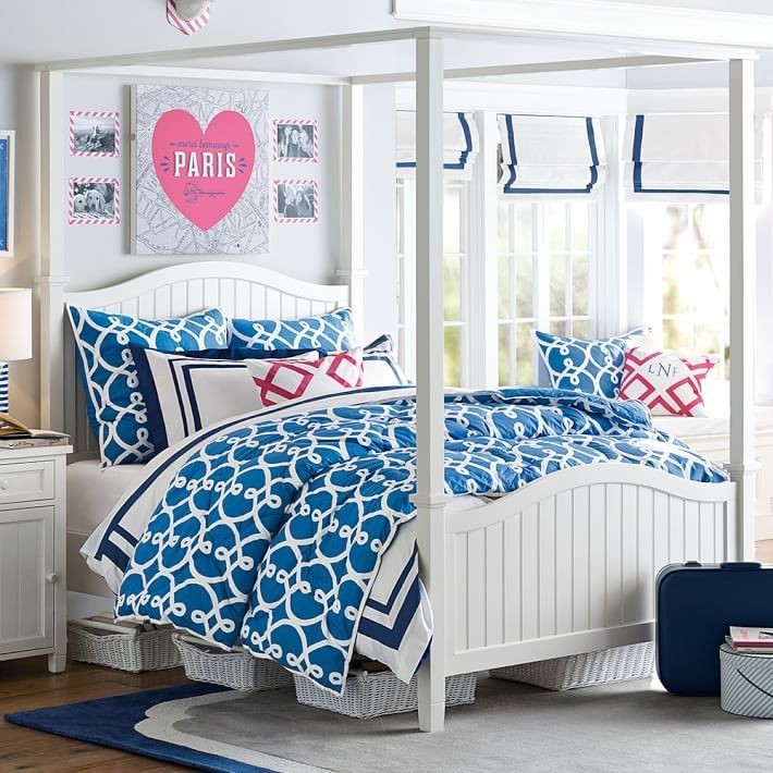 Beadboard canopy bed trundle canopy bedroom sets