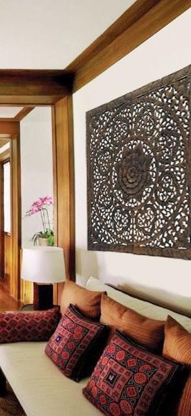 Best asian home decor selections elegant wood carved wall