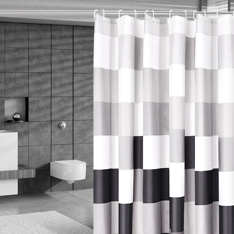 Black and white cool plaid shower curtains