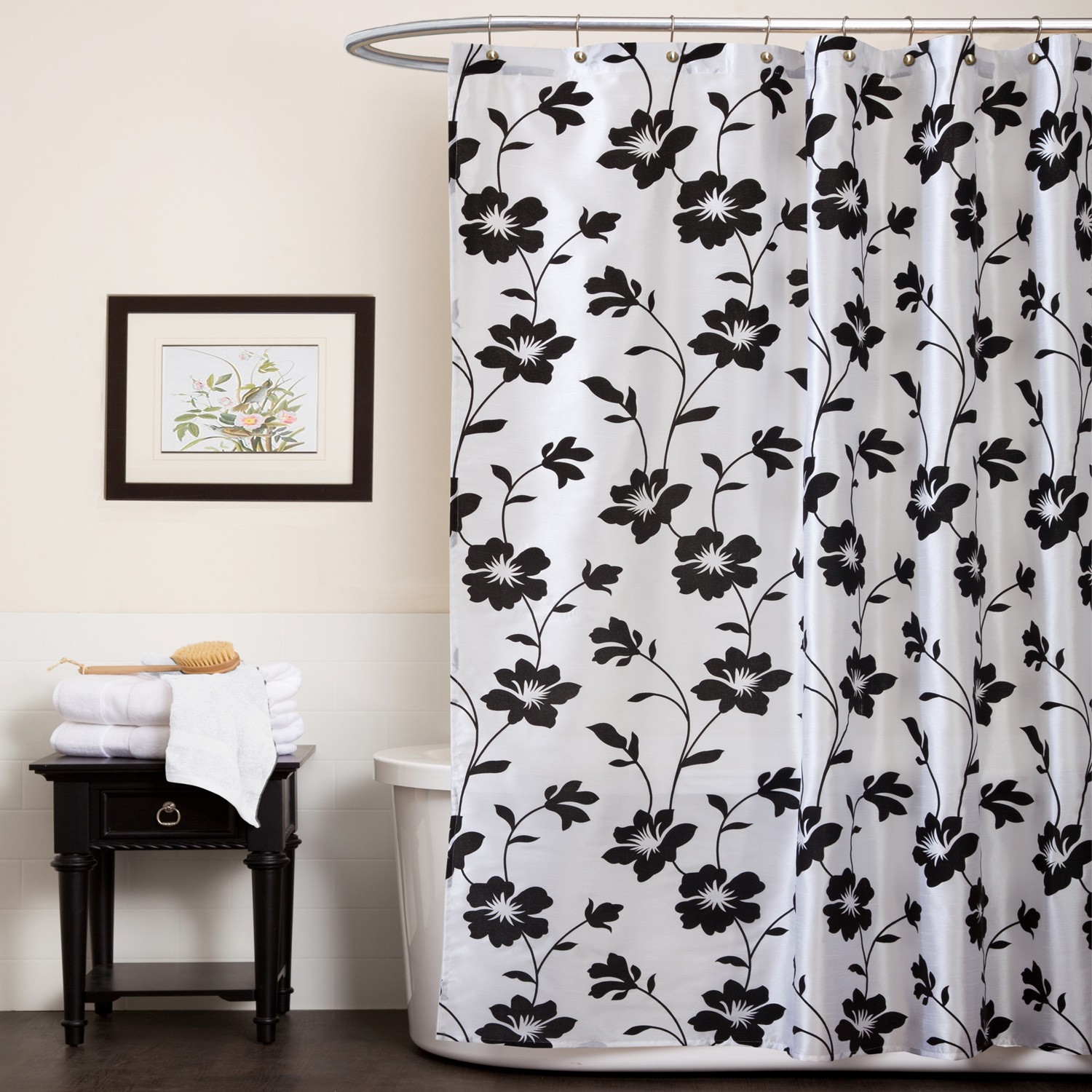 Black white shower curtain furniture ideas deltaangelgroup