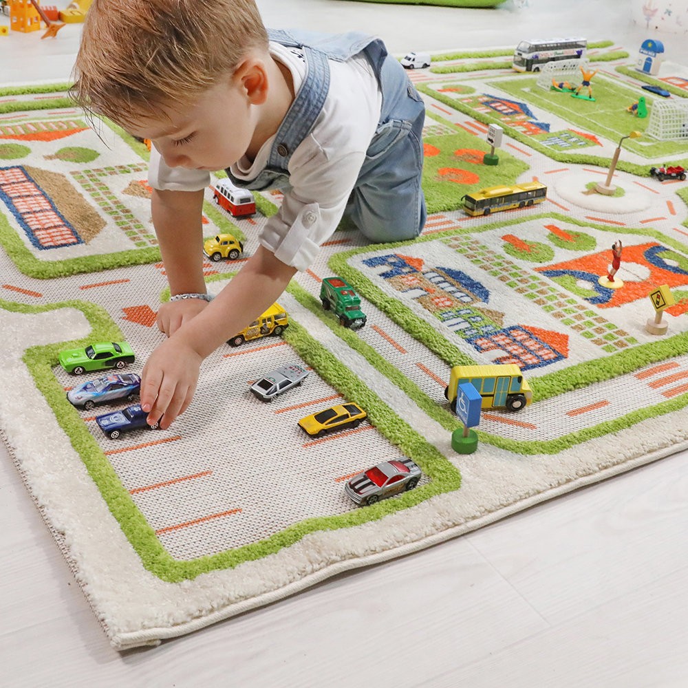 Buy ivi world childrens 3d play rug green road