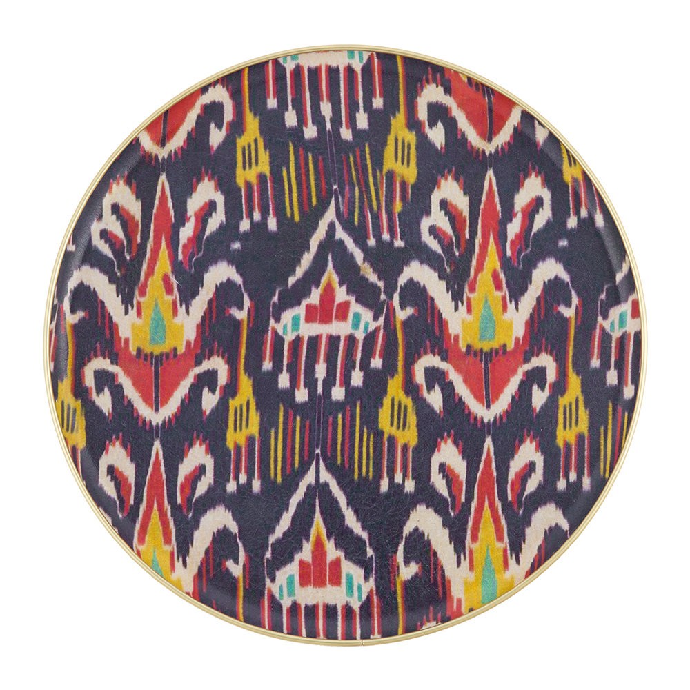Buy les ottomans fiberglass round tray big teal white