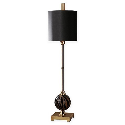 Buy uttermost amur buffet lamp in black with round shade