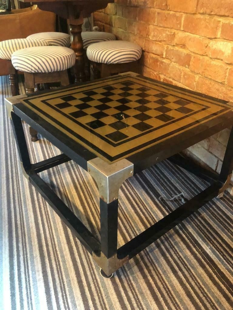 Chess board coffee table on wheels in boughton
