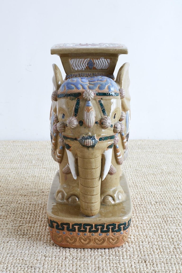 Chinese ceramic elephant garden stool or drink table for