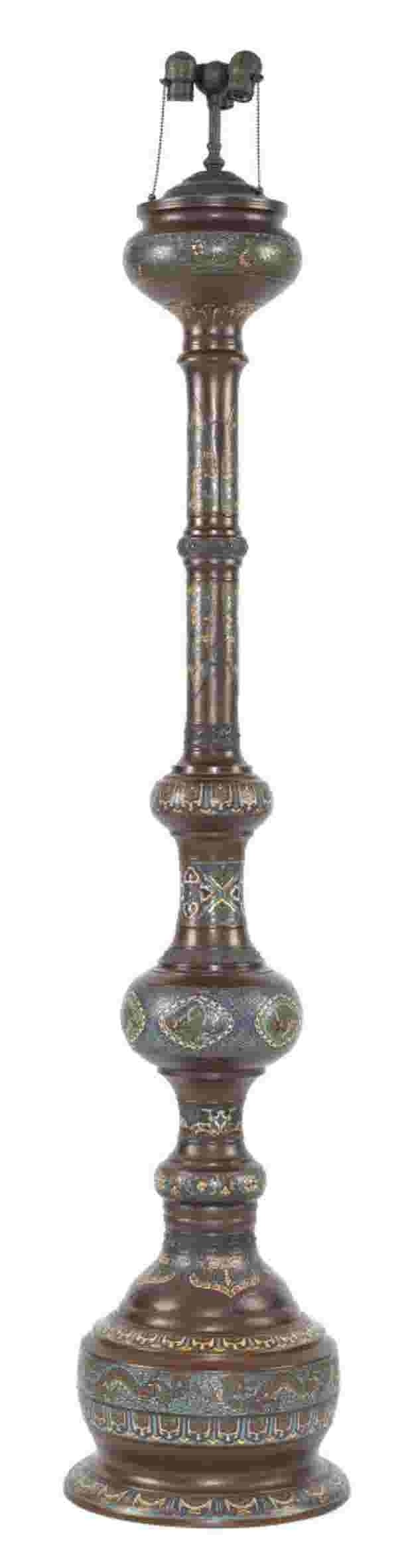 Chinese cloisonne floor lamp ca 1900 67 h