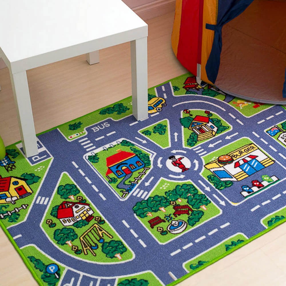 City street 80x125cm kids baby interactive road playmat