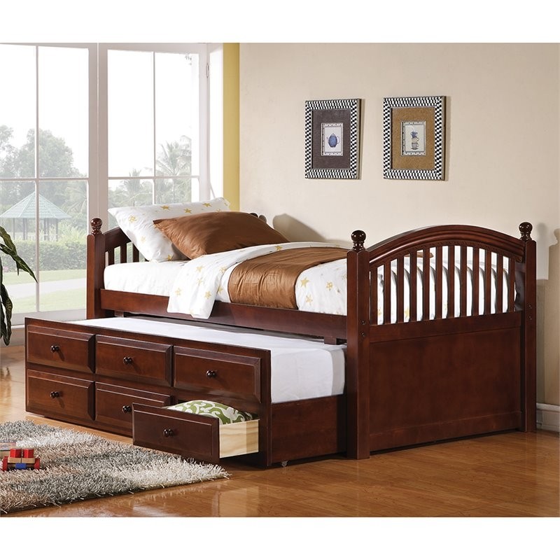 Coaster captains twin daybed with storage trundle in