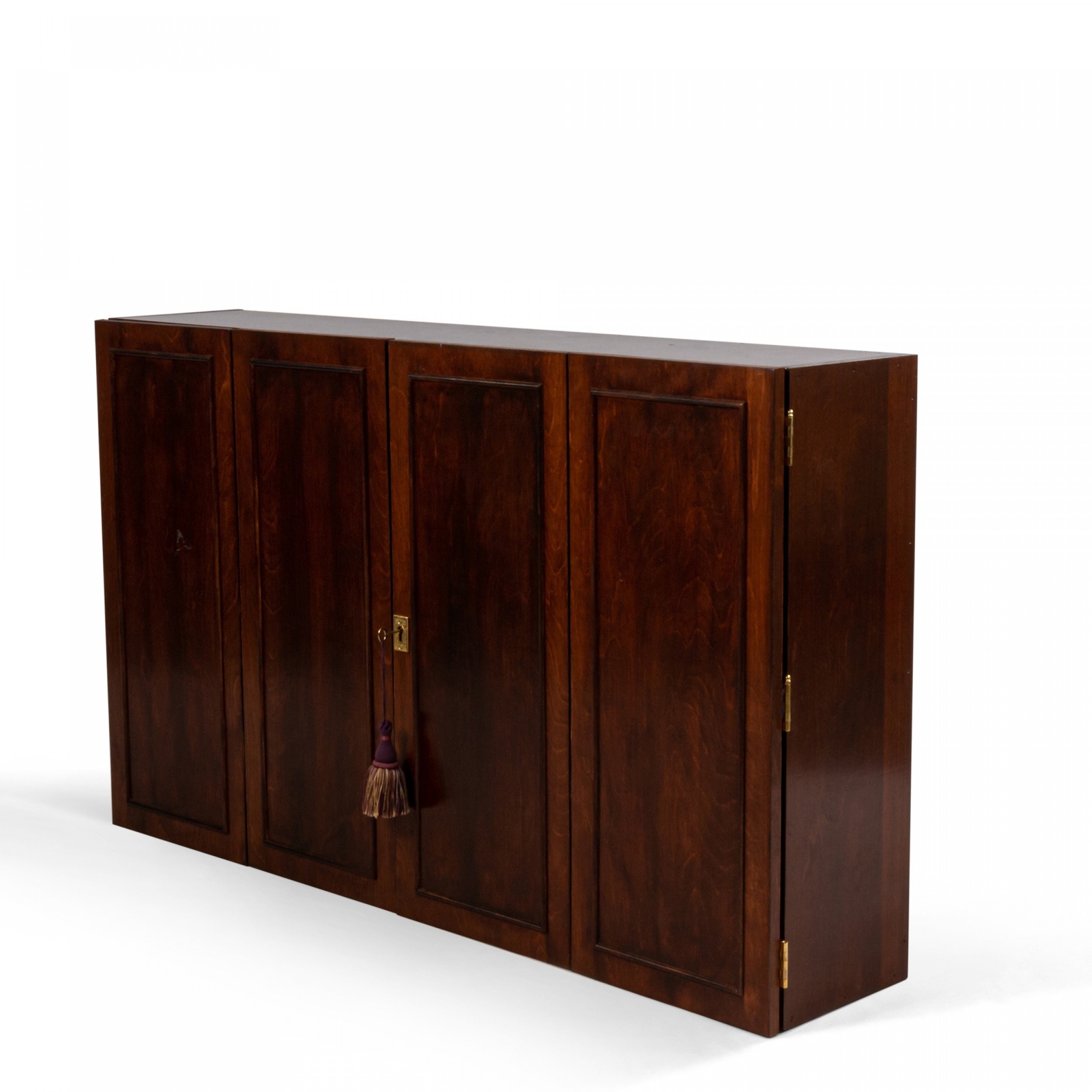 Contemporary mahogany wall mounted cabinet
