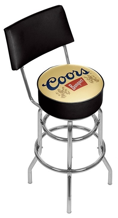 Coors original bar stool w backrest boozin gear