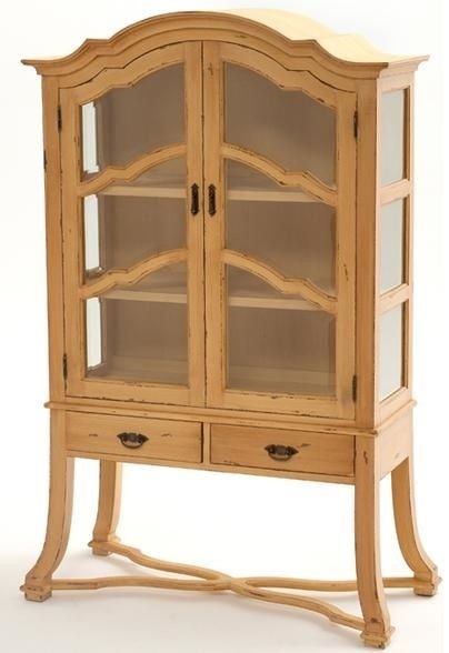 Curio cabinet painted with antique rub through finish