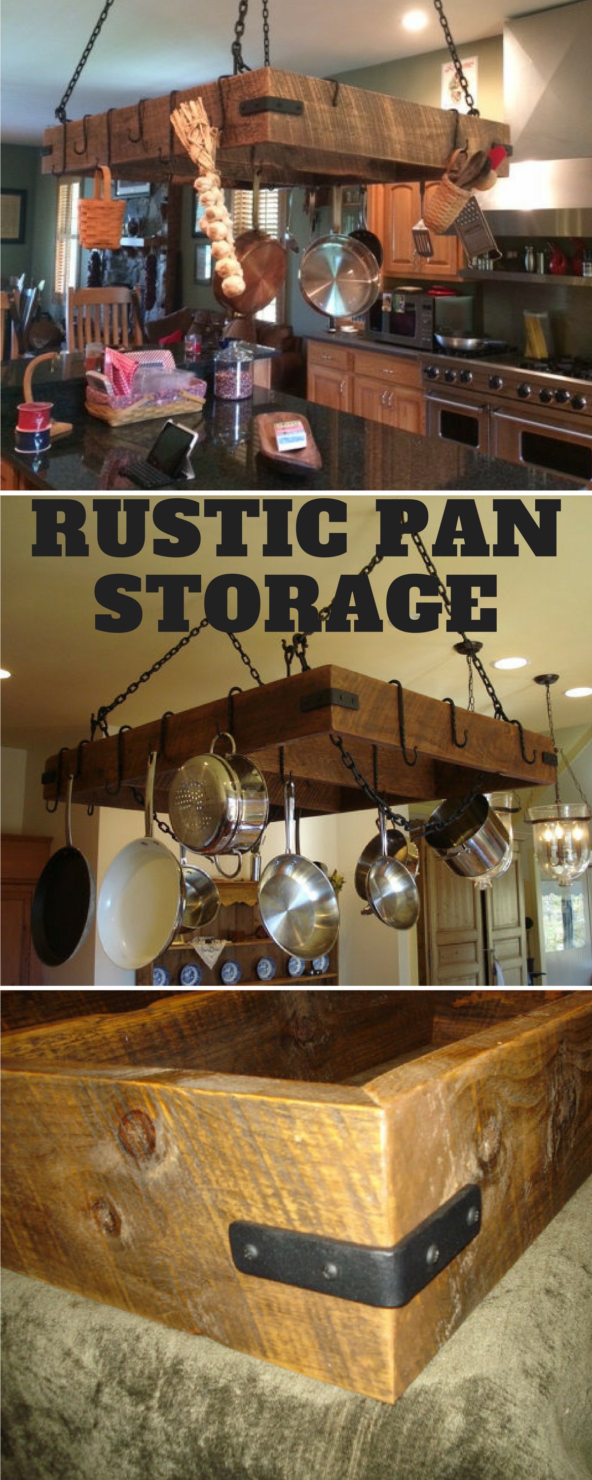 Custom made pot rack over hanging your kitchen island or