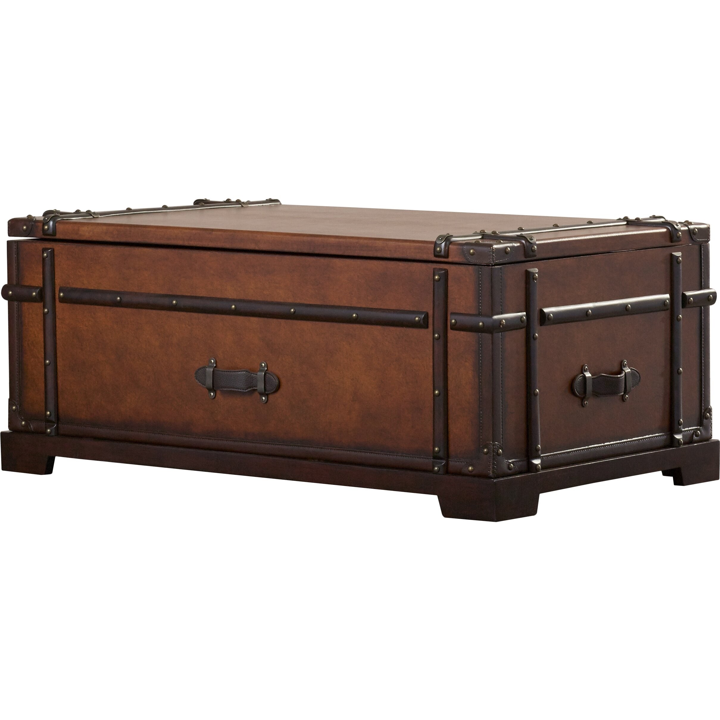 Darby home co delavan steamer coffee table trunk with lift