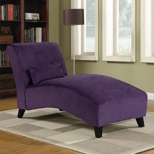 Deep purple chaise looks inviting handy living polyester