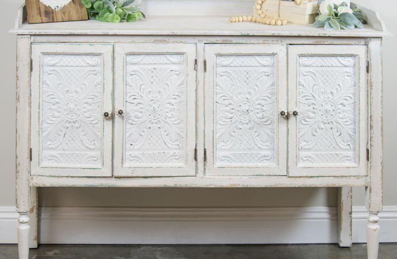 Distressed white buffet table in 2020 white buffet table