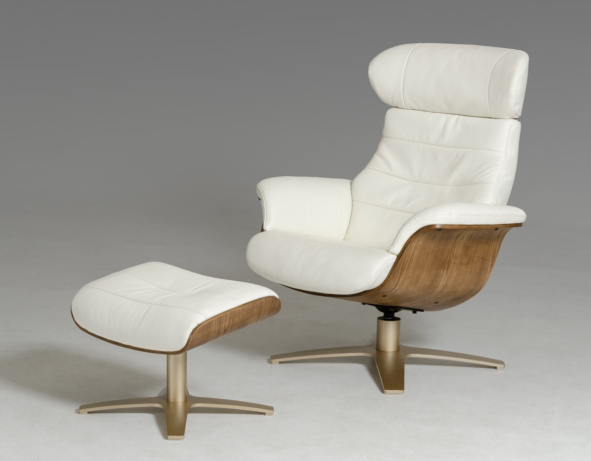 Divani casa charles mid century white leather reclining 1