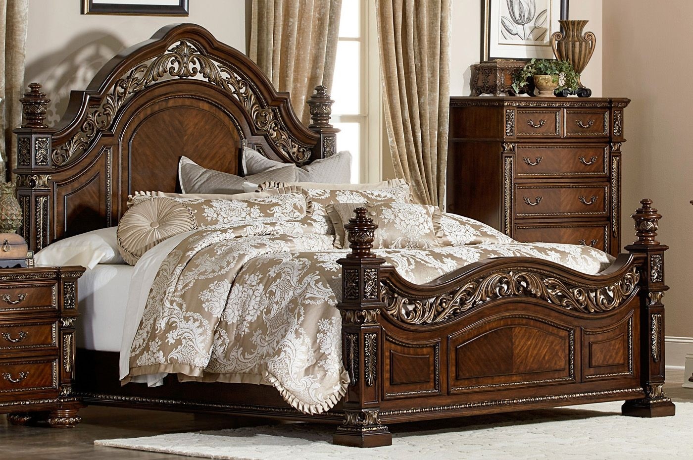 Dubarry poster bed traditional bedroom set wood metal 1