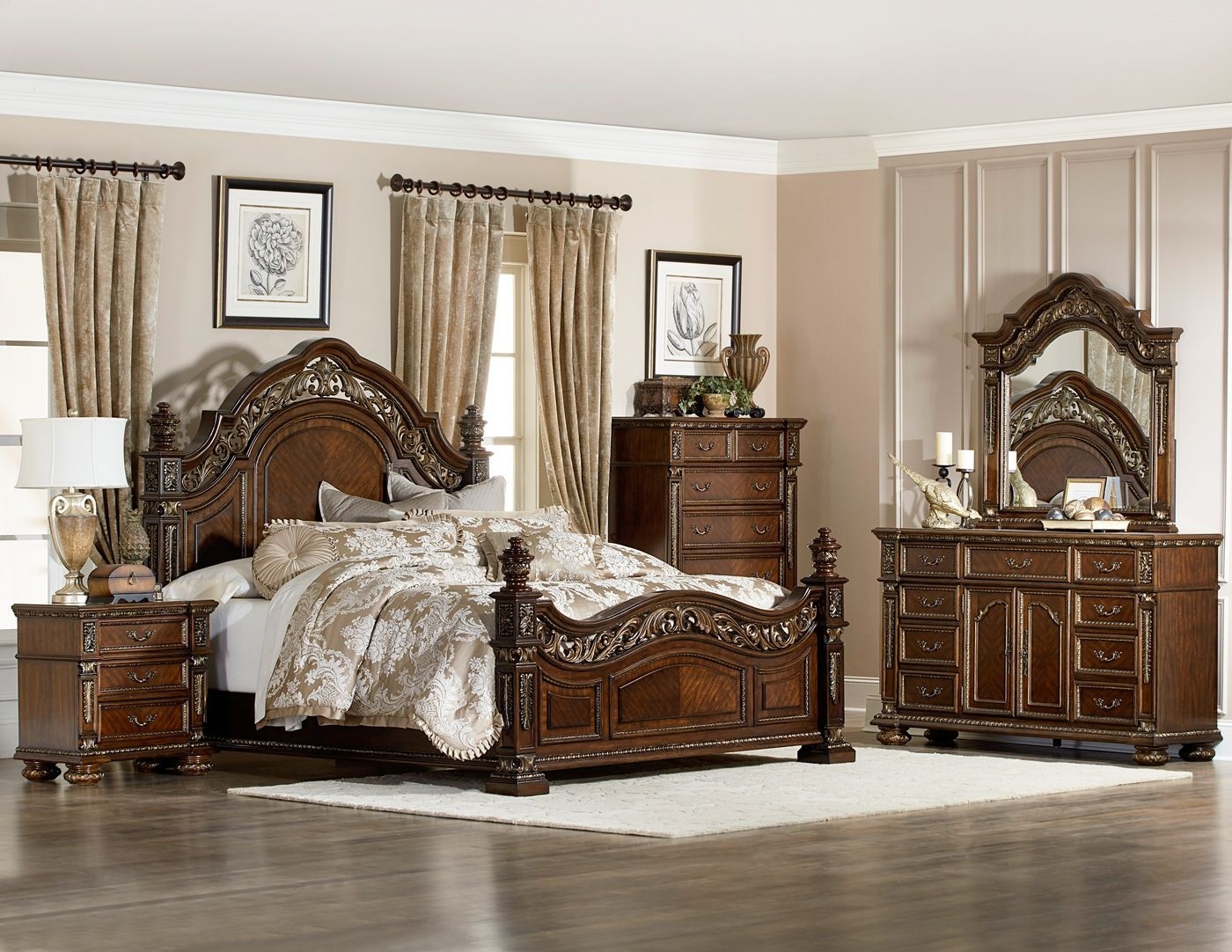 Dubarry poster bed traditional bedroom set wood metal