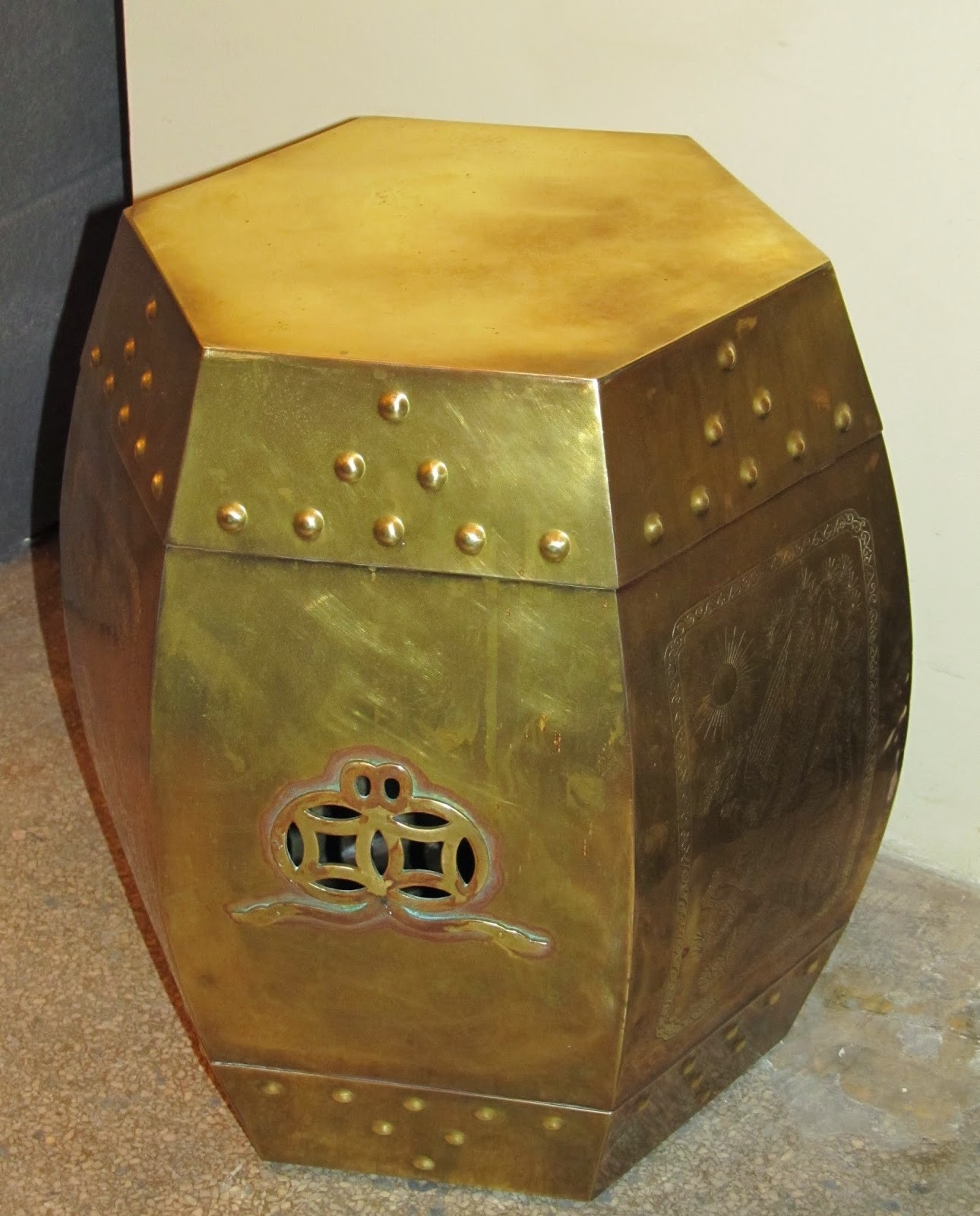 Era antiques vintage brass chinese garden stool for that