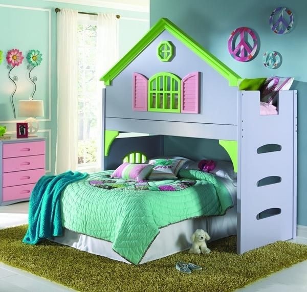 Ethan distressed tree house loft bed kids doll house
