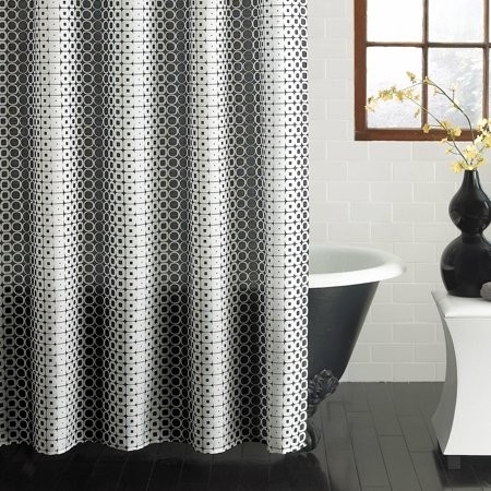 Excell optic circles 70 x 72 fabric shower curtain
