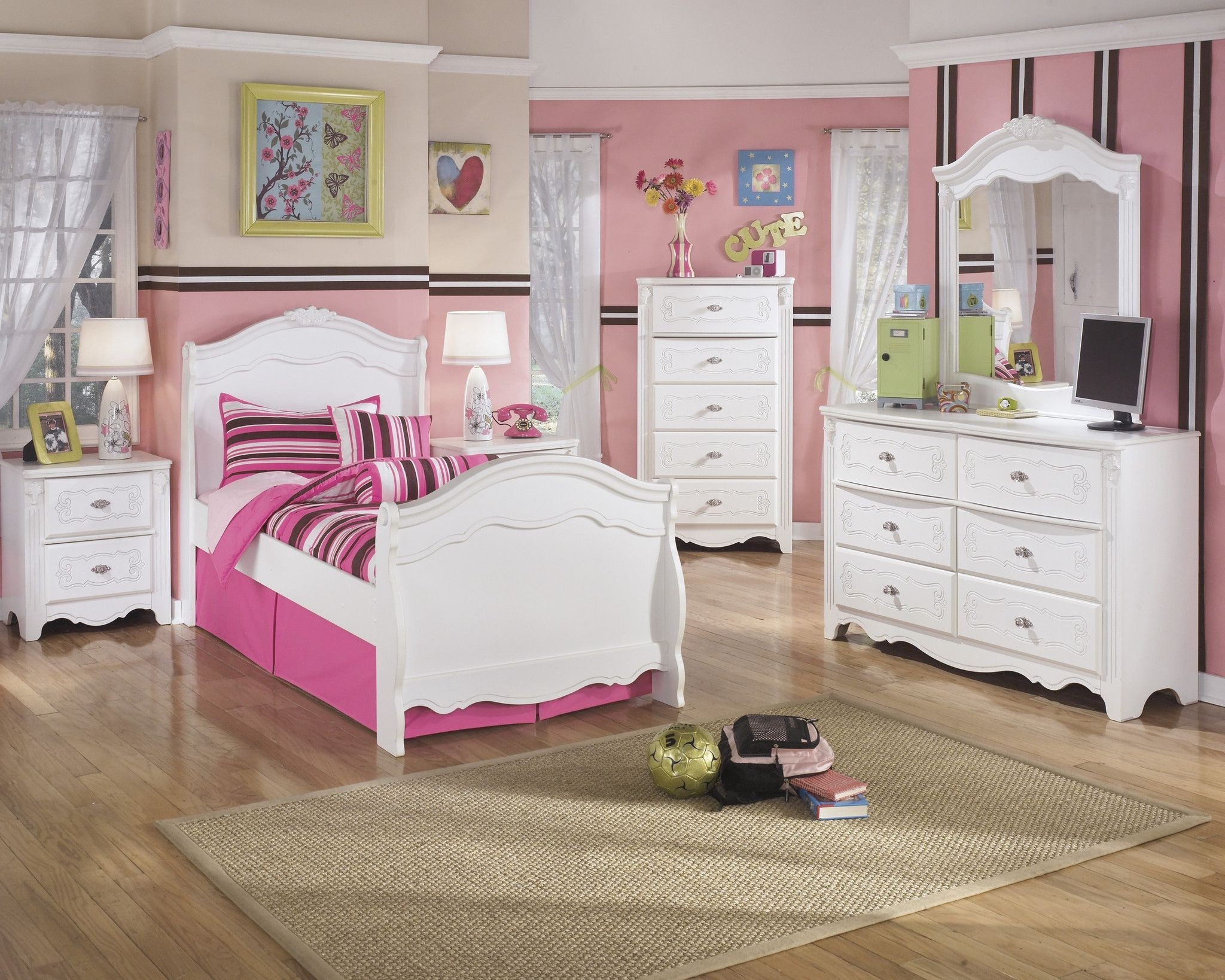 Exquisite sleigh bed girls bedroom sets girls bed