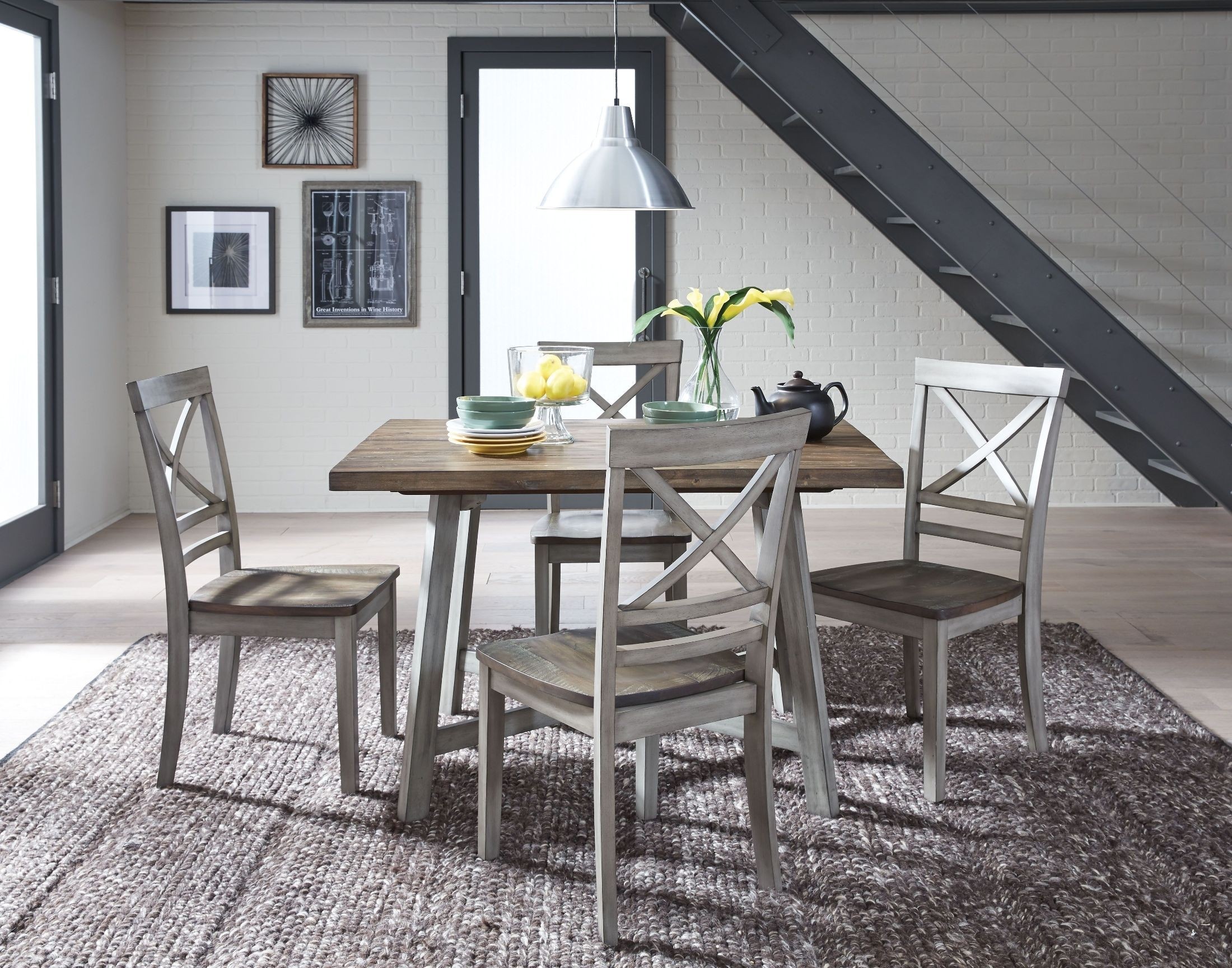 Fairhaven rustic grey dining table set from standard