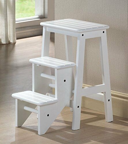 Folding classic solid wooden 24 inches kitchen step stool