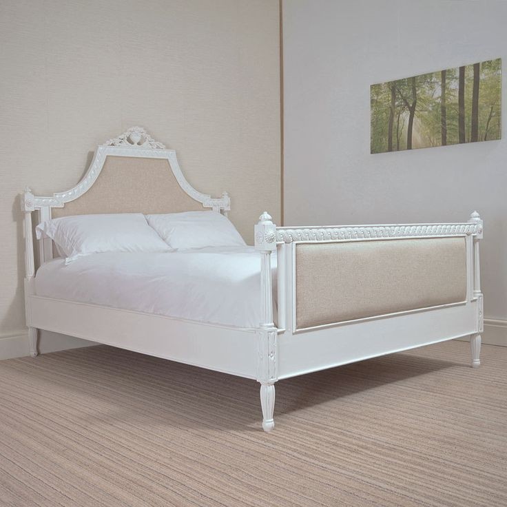 French shabby chic marseille upholstered bed white