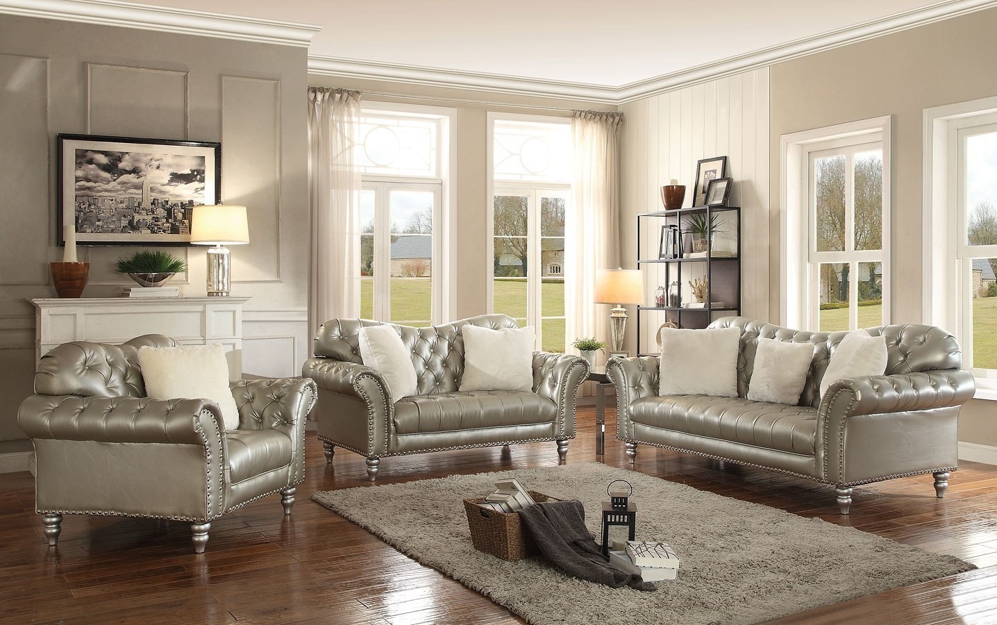 G704 living room set silver glory furniture furniture cart