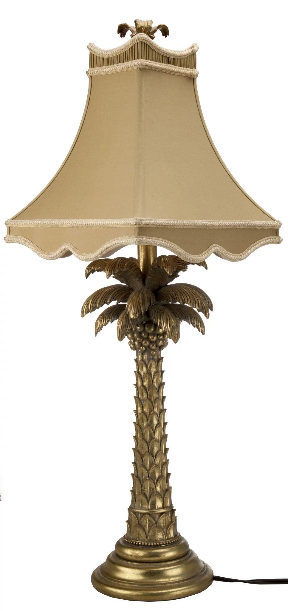 Gold palm tree table lamp treasure keepers rubylux