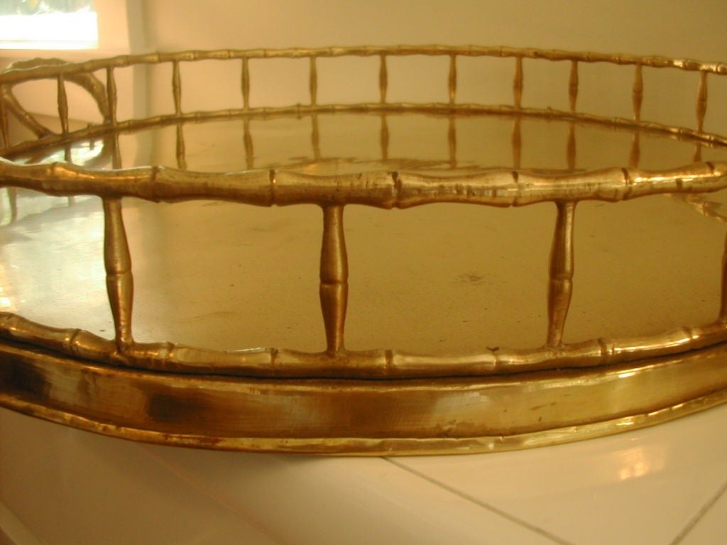 Great for big ottoman large round brass gallery tray at