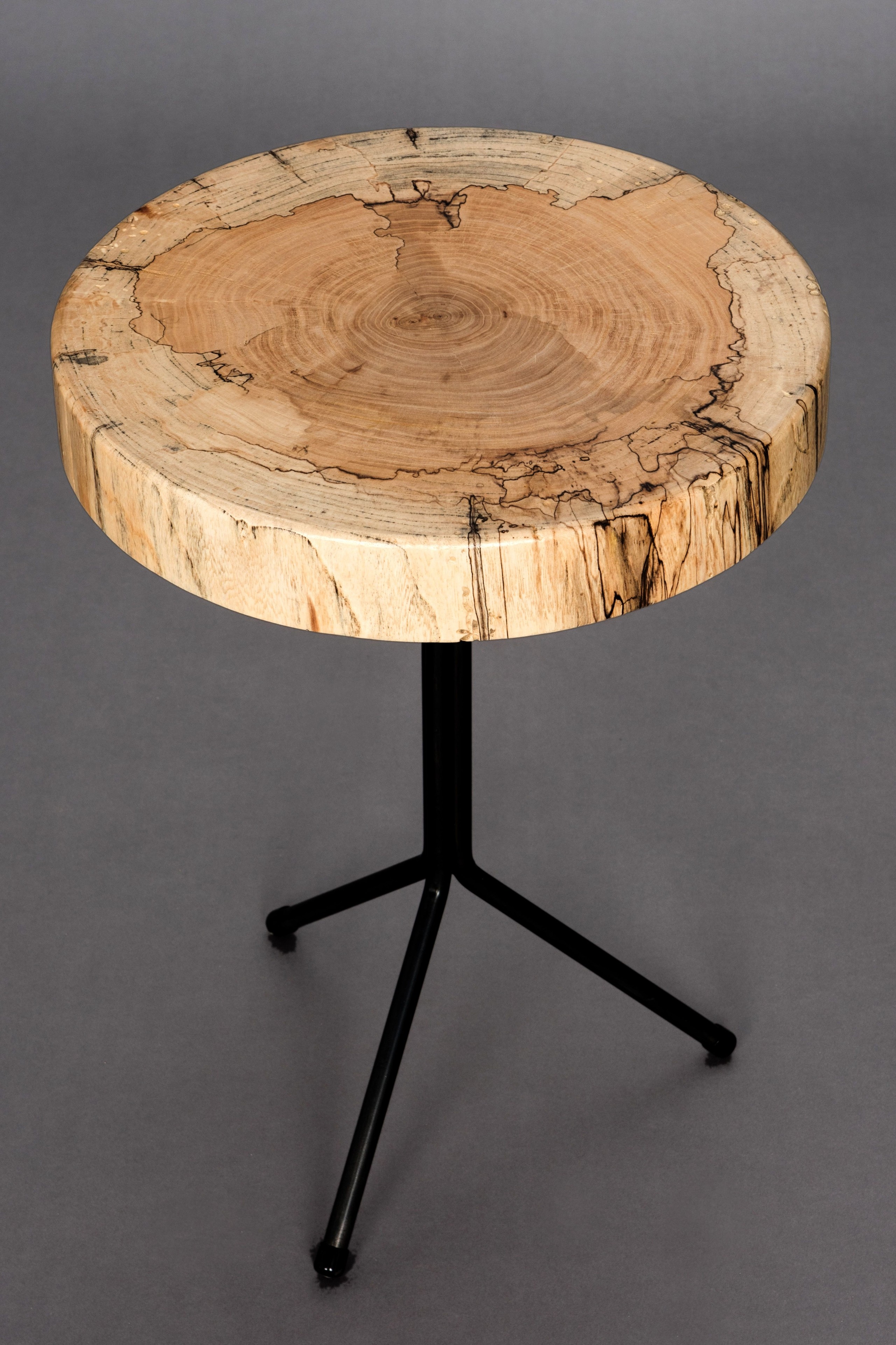 Hand made spalted maple end table by concrete pete
