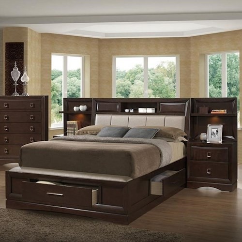 Holland house franklin king bookcase bed with 2 night