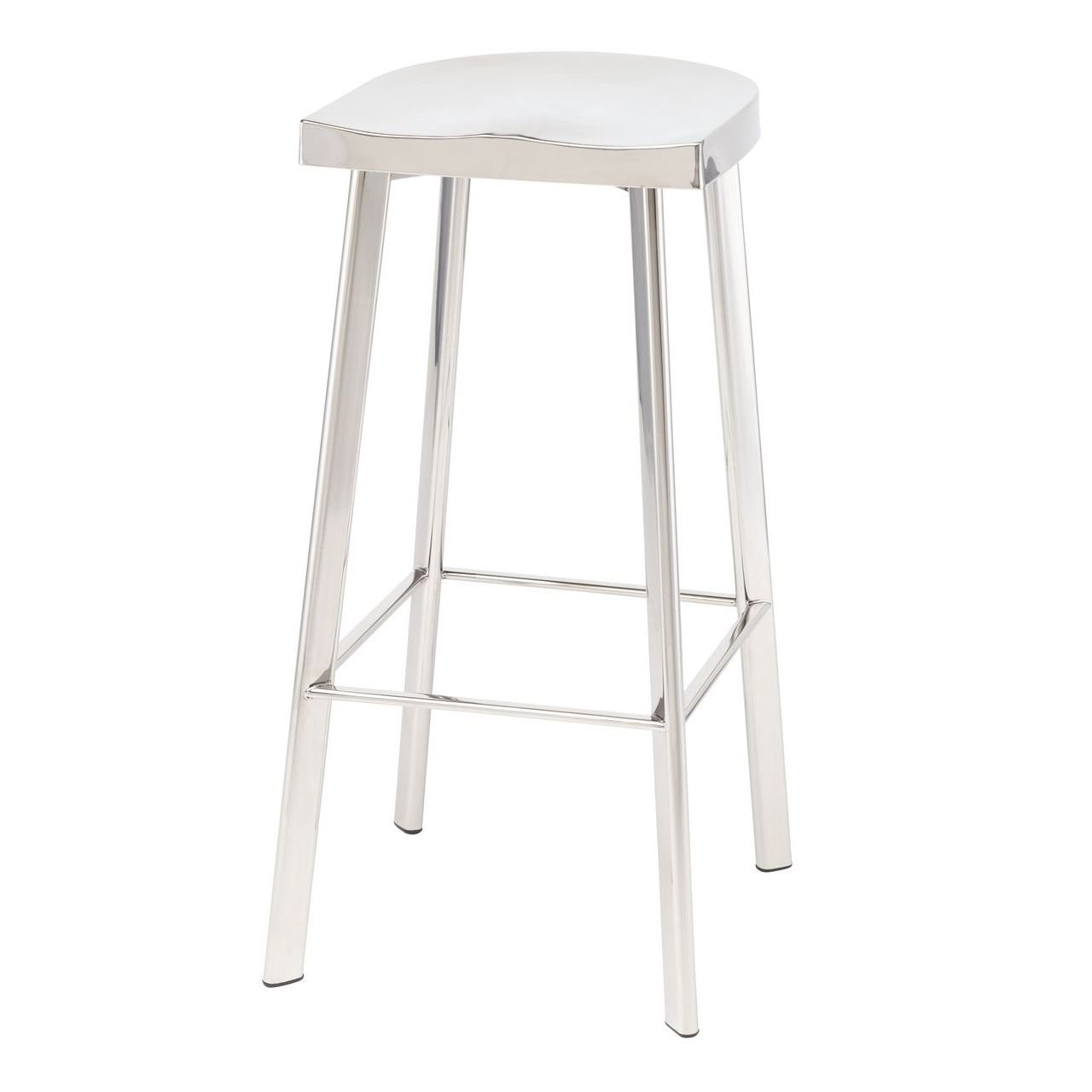 Icon bar stool in polished stainless steel by nuevo