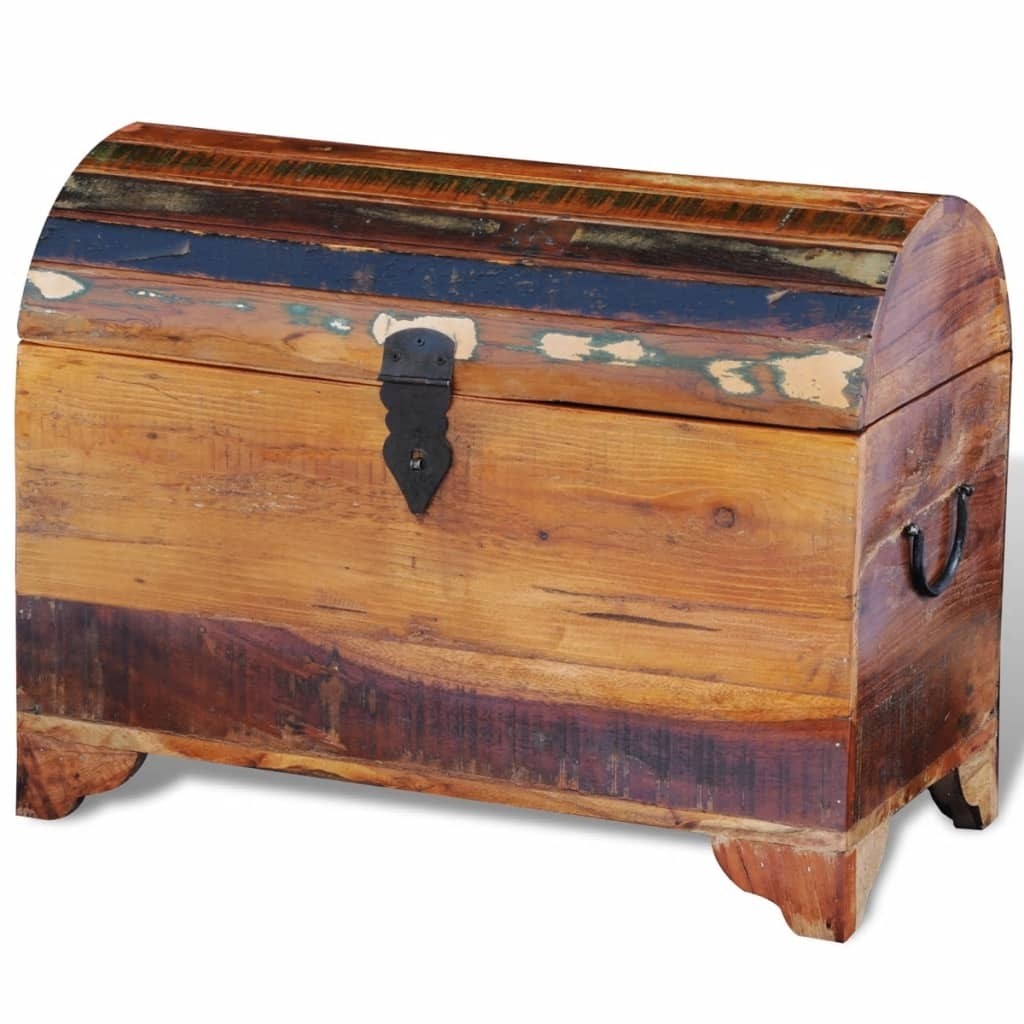 Industrial large wooden treasure chest trunk storage box 2