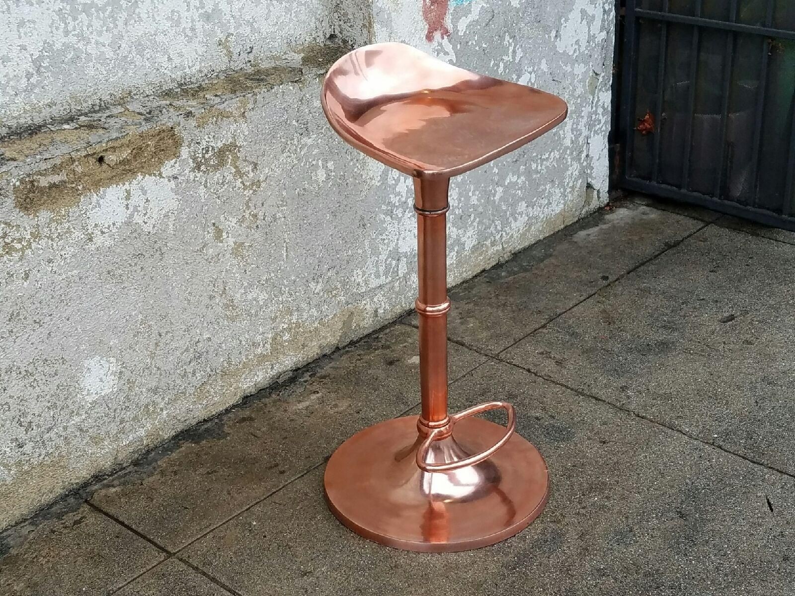 Industrial modern rose gold copper bar height bar stools