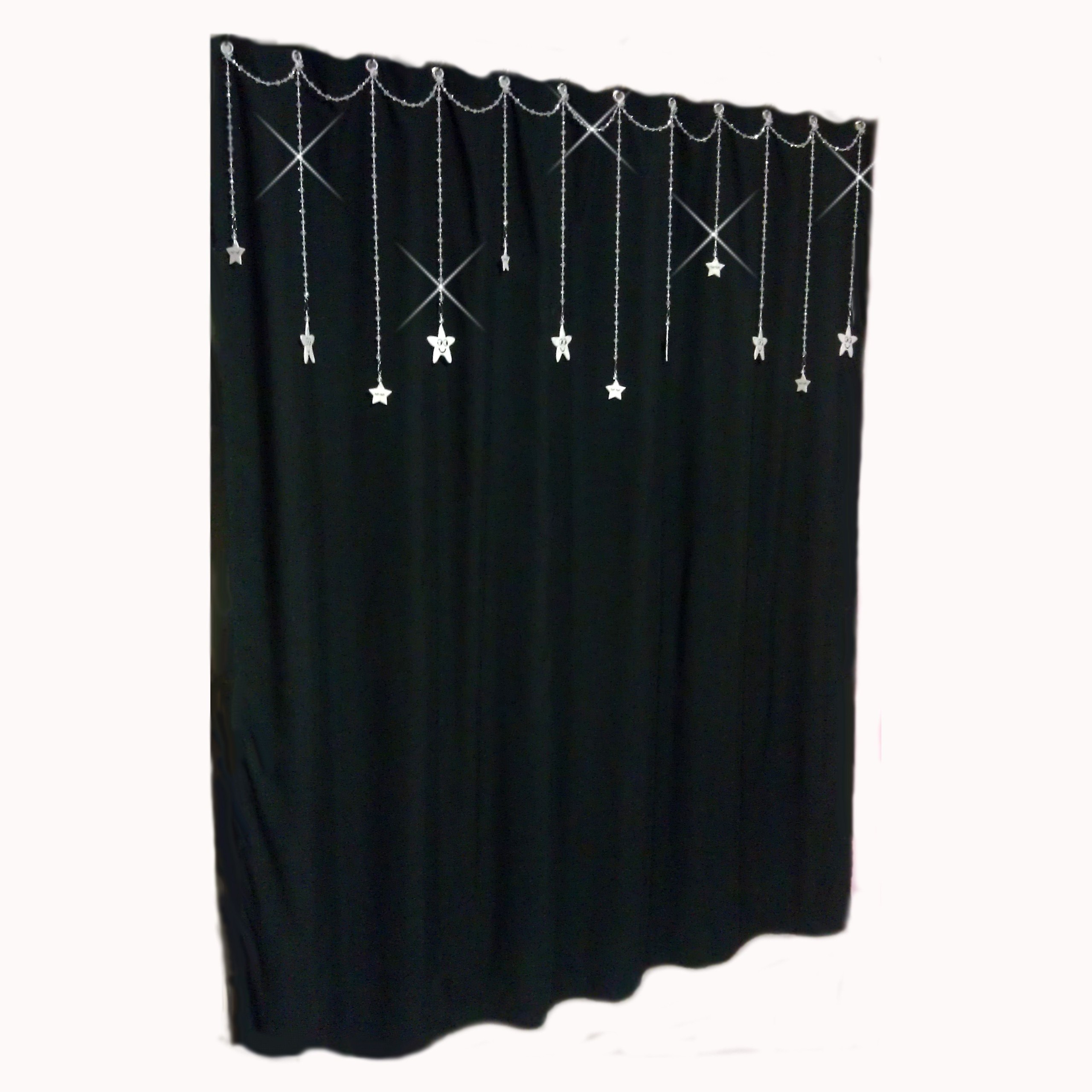 Interchangeable charms shower curtain bling base 4 shown