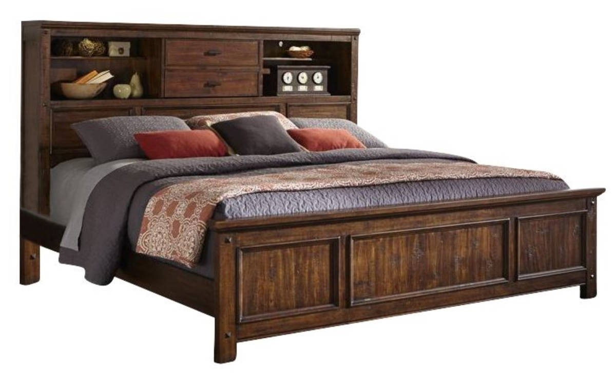 Intercon wolf creek acacia king bookcase bed the classy home