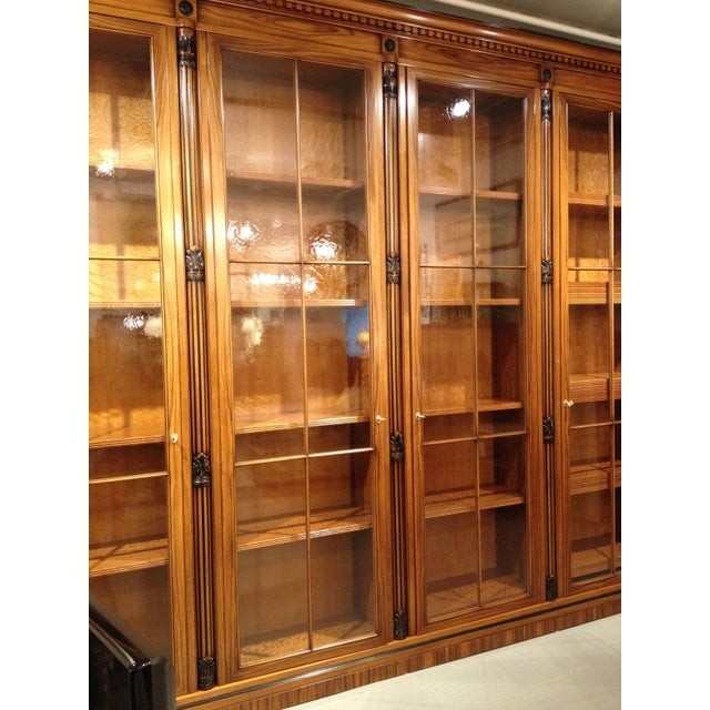 Italian bookcase library with glass doors chairish