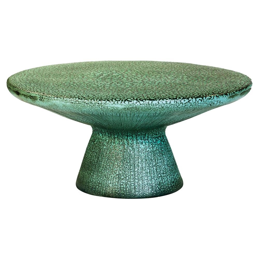 Kate modern round green top blue base ceramic outdoor