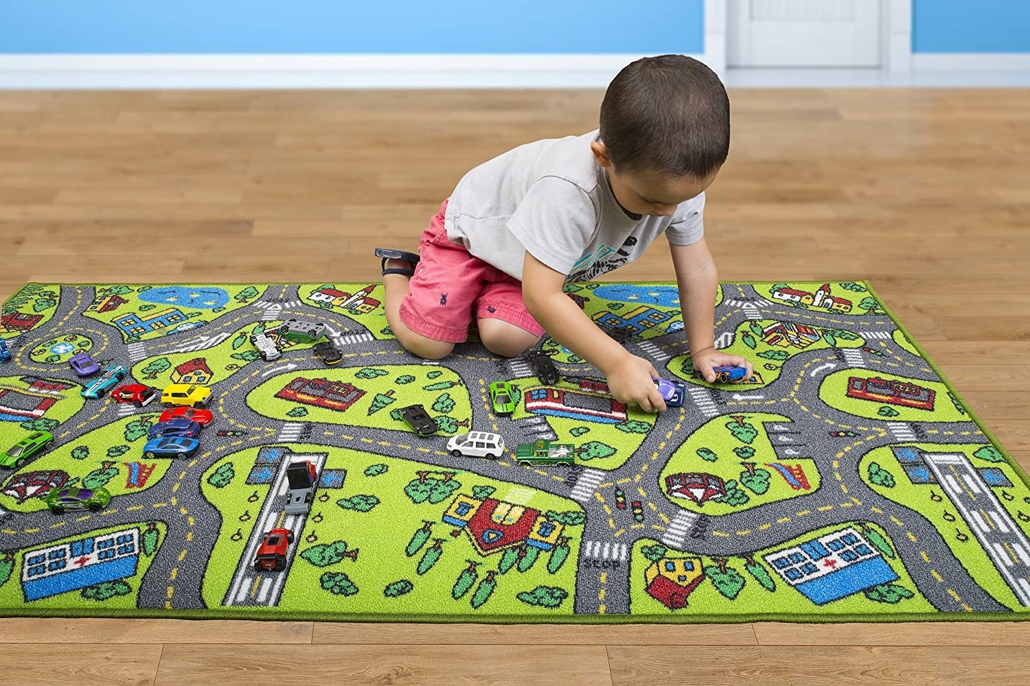 Kids carpet play mat toy car city rug educational road