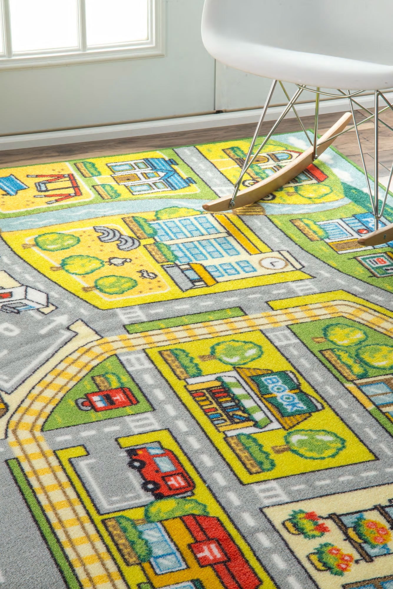 Kids road town play rug size 200 x 133cm