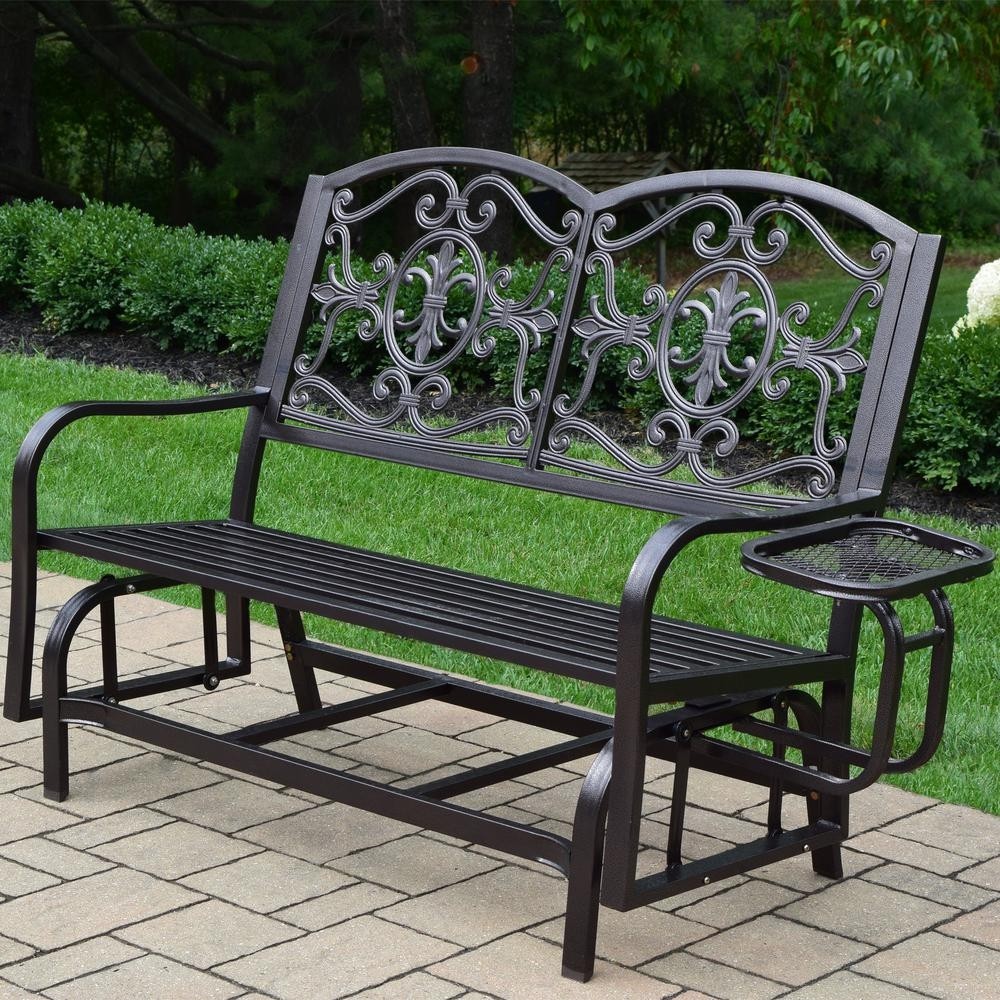 Lakeville metal outdoor glider hd6143 hb the home depot