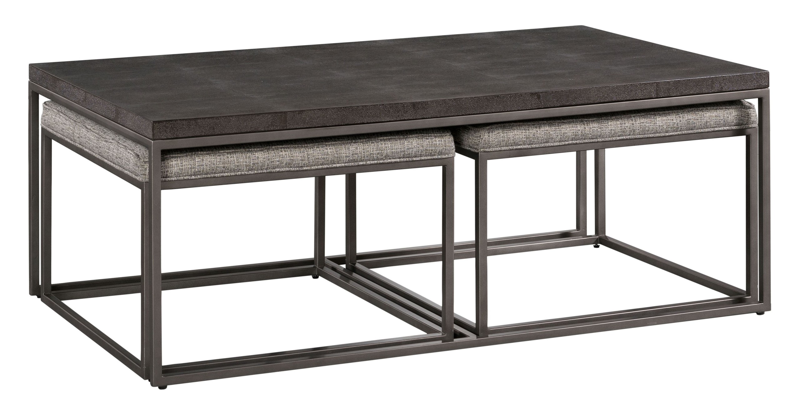 Lane furniture charcoal wood gunmetal cocktail table with